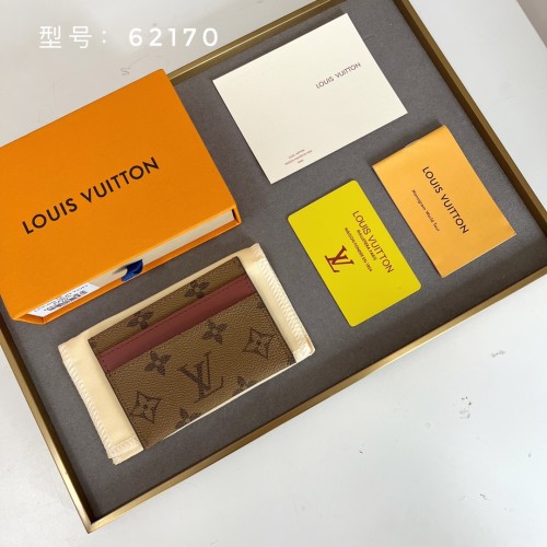 Louis Vuitton Womens Mens Bags Card Holder Luxury Brand M62170 Double Card Holder with Original Box  