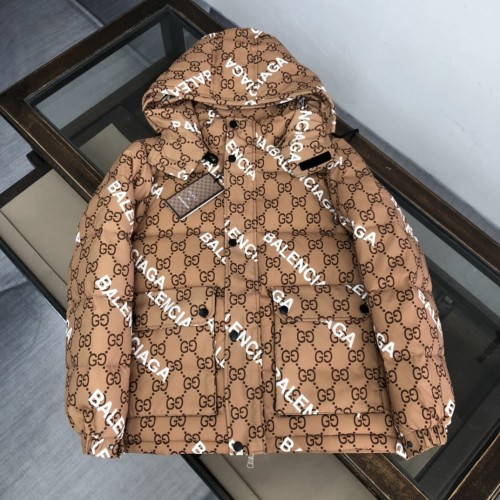 Gucci x Balenciaga Design Mens Womens Winter Windprood Down Jackets Keep Warm 90% White Duck Down