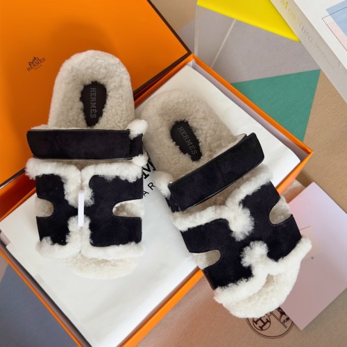 Hermes Womens Mens Unisex Shoes Winter Wool Extra Slippers Sandals Casual Fashion Sandals Luxury Brand with Original Box Whatsapp 