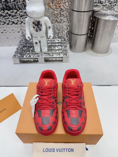 Louis Vuitton Mens Shoes Fashion Sneakers Design Luxury Brand LV TRAINER SNEAKER 1ABLVV Mix of materials with Original Box 1ABLUR  