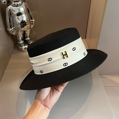 Hermes Womens Hats Luxury Brand Design Hermes Bucket Hat Straw Hat with Original Box  