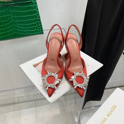 Amina Muaddi Womens Shoes Sandals Slippers Luxury Brand Fashion Pumps for Women with Original Box 9cm Heel