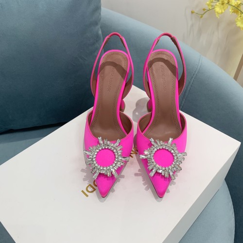 Amina Muaddi Womens Shoes Sandals Slippers Luxury Brand Fashion Pumps for Women with Original Box 9cm Heel