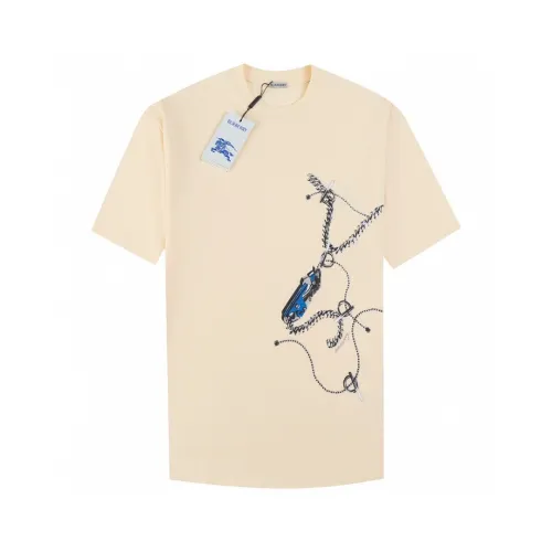 Burberry Luxury Brand Women Mens Short Sleeve T-Shirt Knight Hardware Cotton T-shirt   
