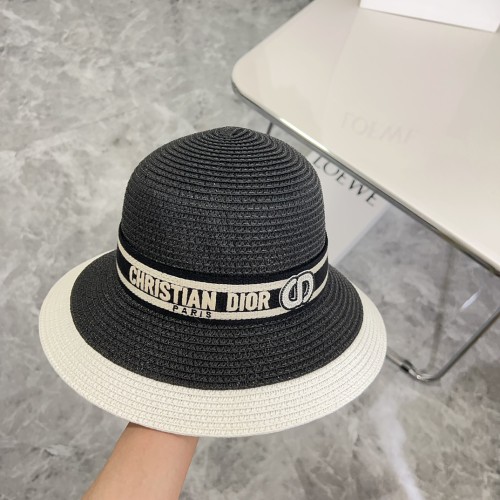 Dior Womens Bucket Hat Straw Hat Luxury Brand Design Dior Cap with Original Box  
