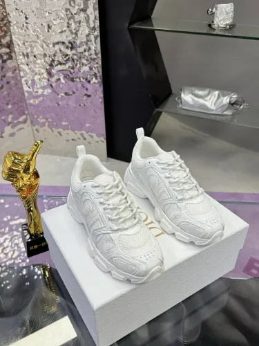 Dior Womens Shoes Sneakers Casual Luxury Brand Dior Chrono Sneaker Mesh and White Leather-Effect Panels with Original Box KCK414TRM_S10W whatsapp 