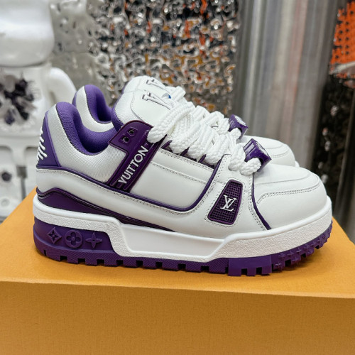 Louis Vuitton Mens Shoes Fashion Sneakers Design Luxury Brand LV TRAINER SNEAKER 1ABLVV Mix of materials with Original Box 1ABLUR  
