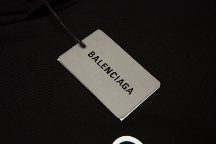 Balenciaga Womens Mens Long Sleeve Hoodie Sweatshirt Luxury Brand Mens Sweatshirt LOVEY HOODIE OVERSIZED IN BLACK/WHITE 739024TQVV99034   