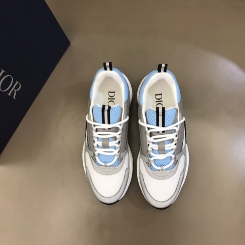 Dior Mens Shoes Sneakers Luxury Brand Breathable Design B22 SNEAKER Technical Mesh with Beige and Smooth Calfskin with Original Box  
