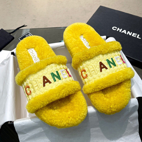 Chanel Womens Shoes Slippers Luxury Brand Winter Plus Velvet Design with Original Box