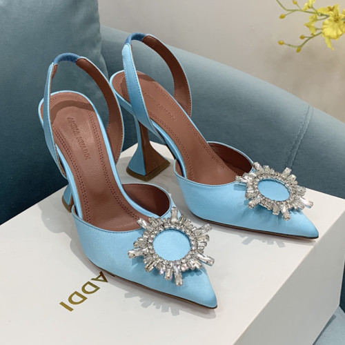 Amina Muaddi Womens Shoes Sandals Slippers Luxury Brand Fashion Pumps for Women with Original Box 9cm Heel
