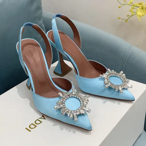 Amina Muaddi Womens Shoes Sandals Slippers Luxury Brand Fashion Pumps for Women with Original Box 9cm Heel