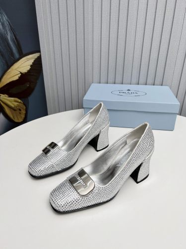 Prada Womens Shoes Casual Luxury Brand Pumps 8.5cm Heel with Original Box Whatsapp 