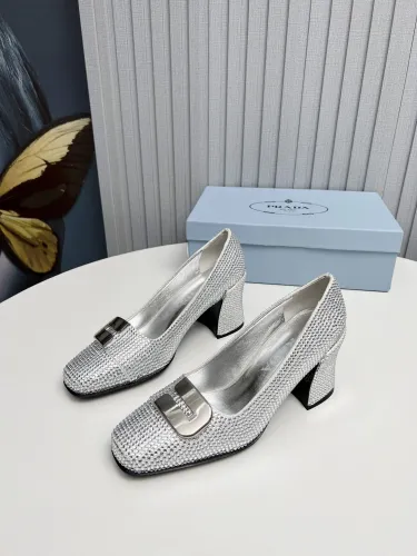 Prada Womens Shoes Casual Luxury Brand Pumps 8.5cm Heel with Original Box Whatsapp 