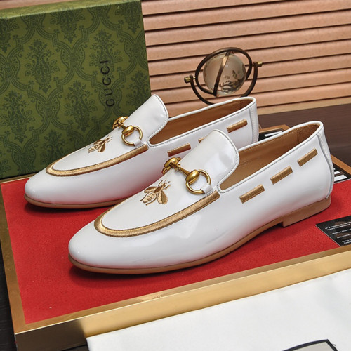 Gucci Mens Shoes Leather Design Luxury Brand Business Dress Shoes for Men with Original Box