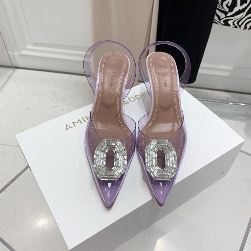 Amina Muaddi Womens Shoes Sandals Slippers Luxury Brand Fashion Pumps for Women with Original Box 9cm Heel