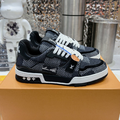 Louis Vuitton Mens Shoes Fashion Sneakers Design Luxury Brand LV TRAINER SNEAKER 1ABLVV Mix of materials with Original Box 1ABLUR  