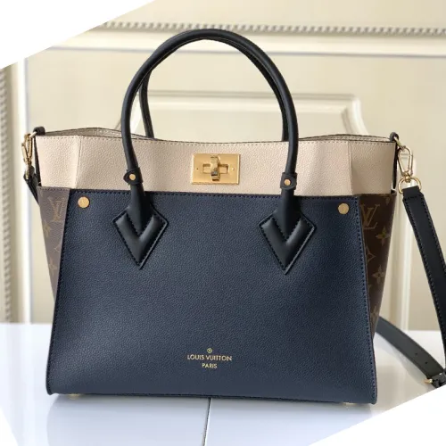 Louis Vuitton Womens Shoulder Bags Handbags Luxury Brand Fashion ON MY SIDE MM Twist calfskin and Monogram coated canvas M53823