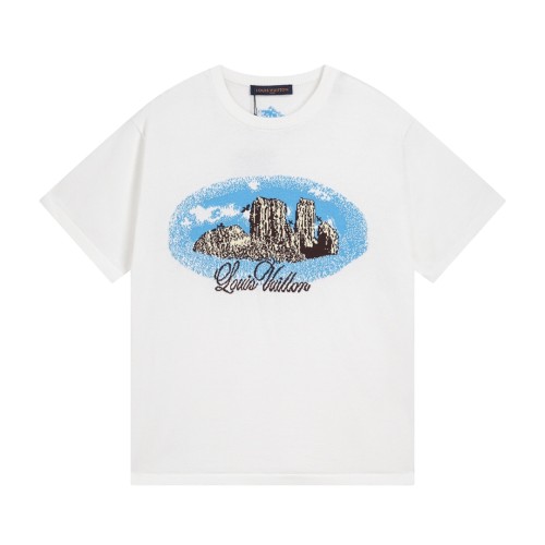 Louis Vuitton Luxury Brand Men Womens Knit Short Sleeve T-Shirt   