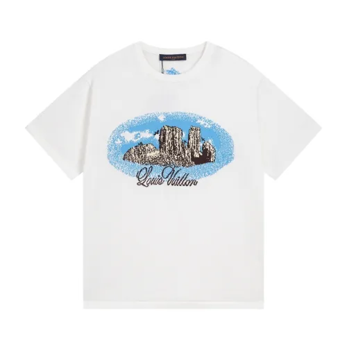Louis Vuitton Luxury Brand Men Womens Knit Short Sleeve T-Shirt   