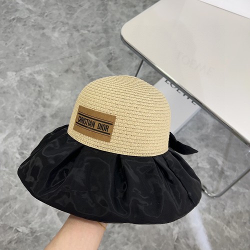 Dior Womens Bucket Hat Straw Hat Luxury Brand Design Dior Cap with Original Box  