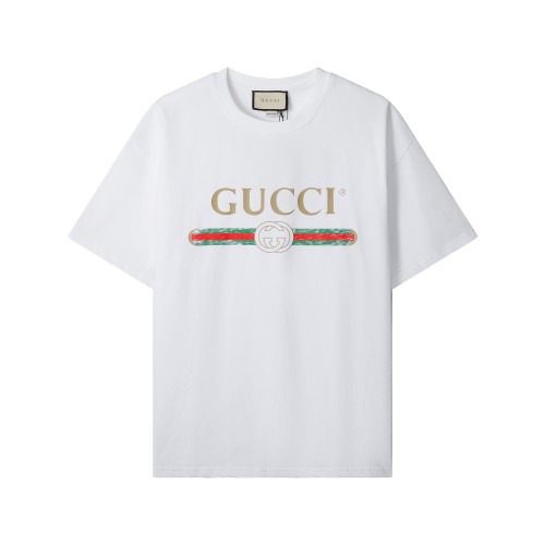Gucci Luxury Brand Women Mens Short Sleeve T-Shirt OVERSIZE WASHED T-SHIRT WITH GUCCI LOGO   