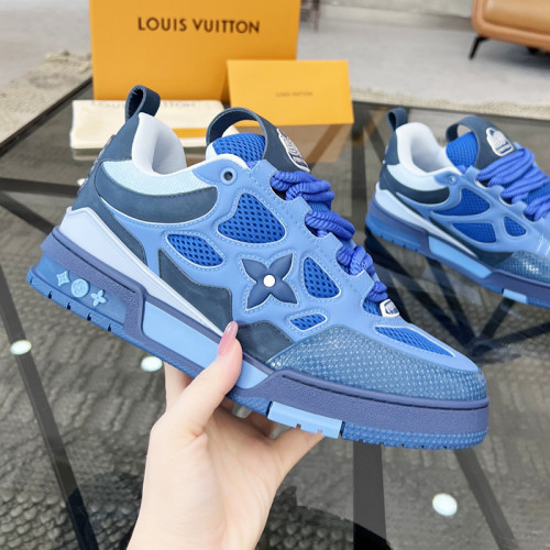 Louis Vuitton Mens Shoes Fashion Sneakers Design Luxury Brand LV TRAINER SNEAKER Mix of materials with Original Box 1AB9XJ  