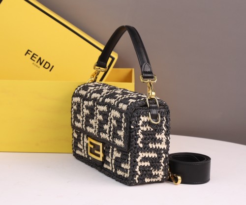 Fendi Womens Bag Shoulder Bags Luxury Brand Baguette fabric bag Fashion Bags for Women with Original Box 8BR600A72VF1AQA