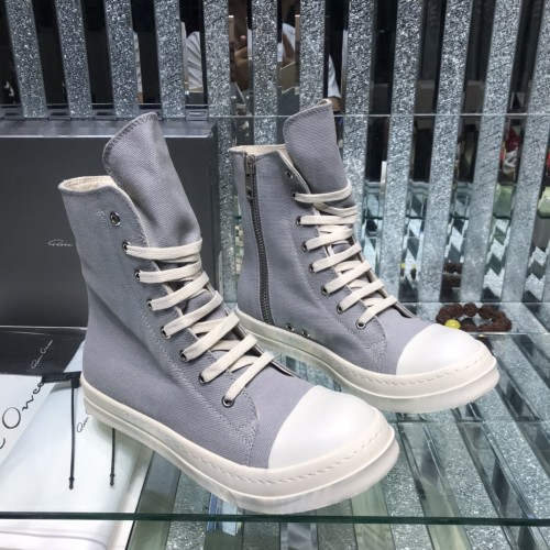 Rick Owens Men Shoes Sneakers Leather High-Top Breathable Mens Casual Shoes Ankle Boots with Original Box