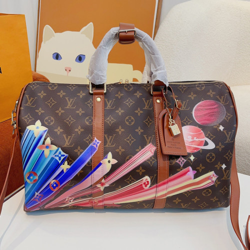 Louis Vuitton Womens and Mens Unisex Bags Luxury Brand LV Keepall Bandoulière 45 Fashion Design Travel Bag