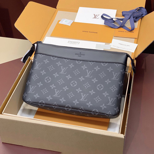 Louis Vuitton Mens Womens Bags Clutch Luxury Brand Fashion Type m82543 Pochette Voyage Souple Monogram Eclipse with Original Box  