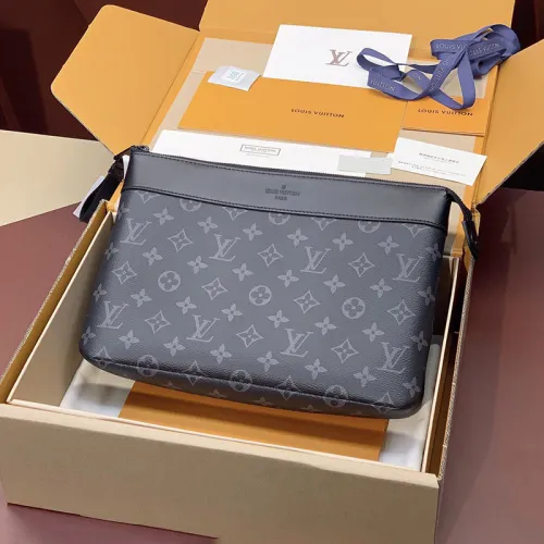 Louis Vuitton Mens Womens Bags Clutch Luxury Brand Fashion Type m82543 Pochette Voyage Souple Monogram Eclipse with Original Box  
