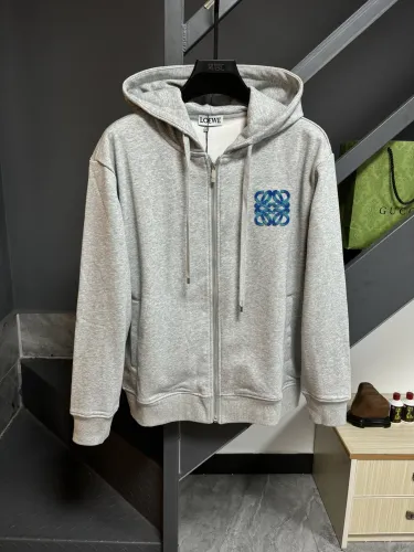 Loewe Womens Mens Zip Hoodie Luxury Brand Mens Sweatshirts   