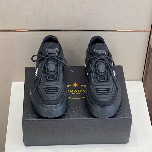 Prada Mens Shoes Casual Luxury Brand Breathable Sneakers with Original Box Thunder Sneaker