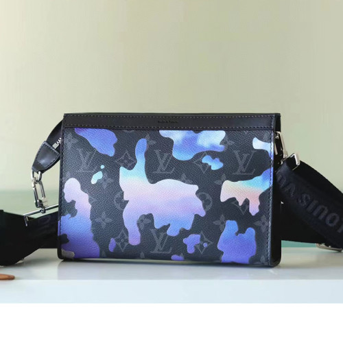 Louis Vuitton Womens Mens Bags Shoulder Bags Luxury Brand GASTON WEARABLE WALLET with Original Box M81753 Sunrise Monogram Eclipse coated canvas