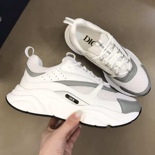 Dior Mens Shoes Sneakers Luxury Brand Breathable Design B22 SNEAKER Technical Mesh with Beige and Smooth Calfskin with Original Box  
