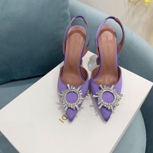 Amina Muaddi Womens Shoes Sandals Slippers Luxury Brand Fashion Pumps for Women with Original Box 9cm Heel