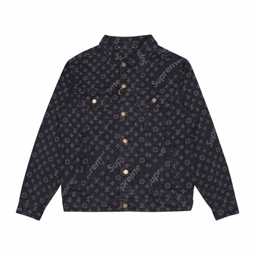Louis Vuitton x Supreme Men Womens Jackets Denim Coat Luxury Brand Mens Jackets Top Quality   