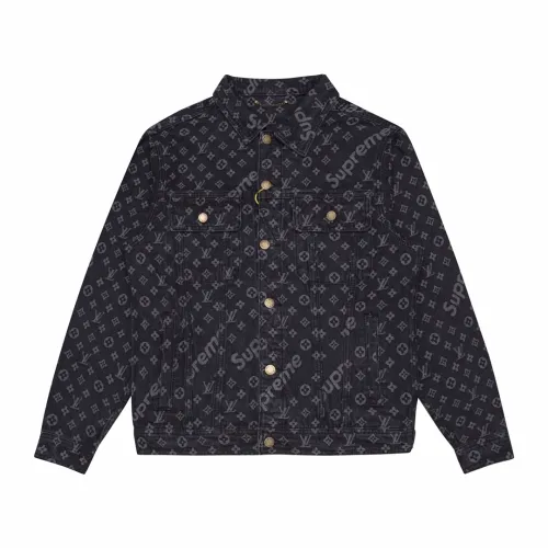 Louis Vuitton x Supreme Men Womens Jackets Denim Coat Luxury Brand Mens Jackets Top Quality   