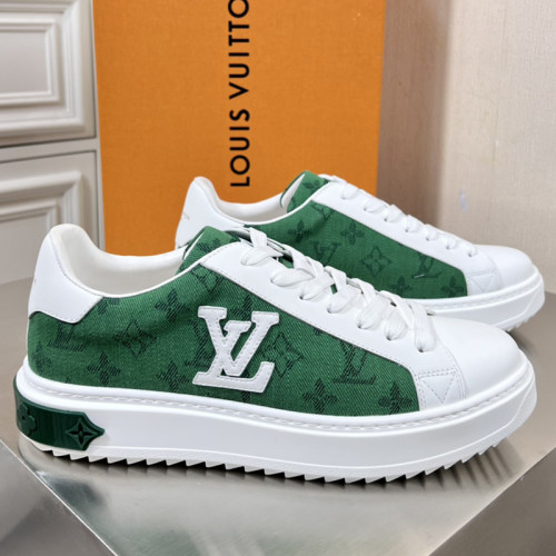 Louis Vuitton Mens Shoes Sneakers Lace-Up Luxury Brand Fashion TIME OUT SNEAKER with Original Box