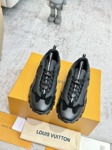 Louis Vuitton Womens Shoes Sneakers Lace-Up Luxury Brand Fashion LV Discovery Lace Up Sneaker with Original Box  