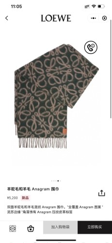 	 Loewe Scarves Men Womens Fashion Scarf 003