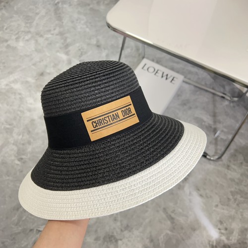 Dior Womens Bucket Hat Straw Hat Luxury Brand Design Dior Cap with Original Box  