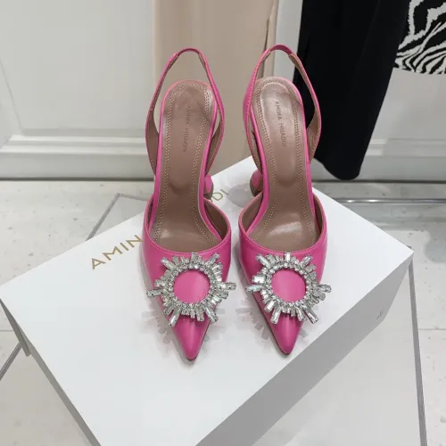 Amina Muaddi Womens Shoes Sandals Slippers Luxury Brand Fashion Pumps for Women with Original Box 9cm Heel
