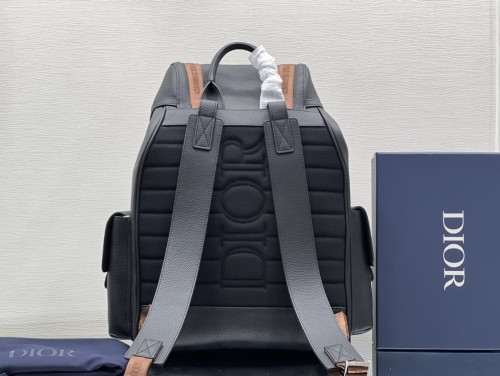 Dior Womens Mens Bags Backpacks Luxury Brand Design Fashion Type DIOR HIT THE ROAD CACTUS JACK DIOR BACKPACK Black Grained Calfskin with Embroidered Signature without Original Box 1ESBA163SOT_H03E