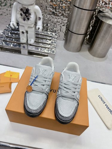 Louis Vuitton Mens Shoes Fashion Sneakers Design Luxury Brand LV TRAINER SNEAKER 1ABLVV Mix of materials with Original Box 1ABLUR  