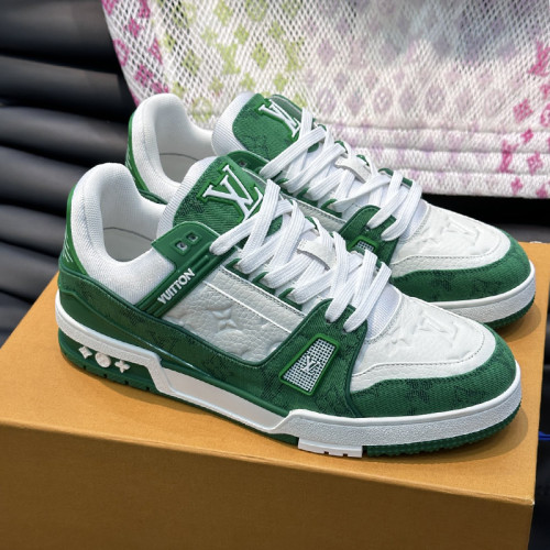 Louis Vuitton Mens Shoes Fashion Sneakers Design Luxury Brand LV TRAINER SNEAKER 1ABLVV Mix of materials with Original Box 1ABLUR  