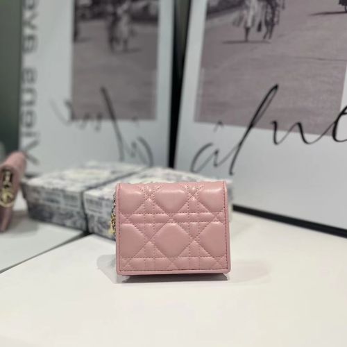Dior Womens Bags Wallets Luxury Brand Mini Lady Dior Gardenia Wallet with Original Box