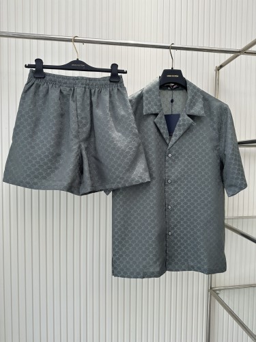 Louis Vuitton Luxury Brand Mens Pant Short Drawstring Jacquard Silk-Blend Shorts 1AFRKG   