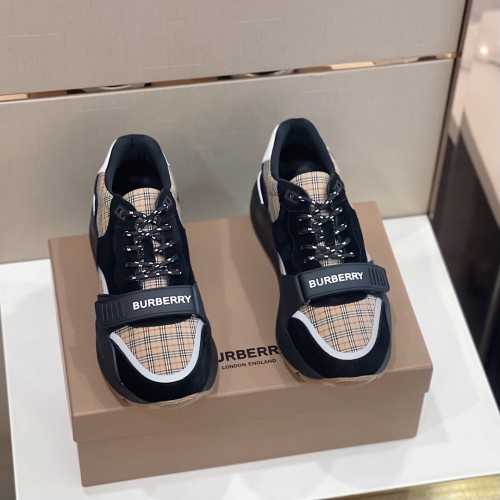 Burberry Men Shoes Fashion Sneakers Luxury Brand Vintage Cotton Sneaker with Original Box